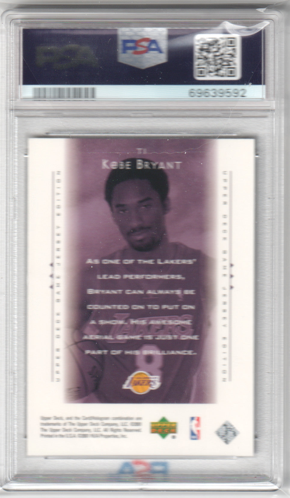 KOBE BRYANT 2000 Upper Deck Game Jersey Touch The Sky #T1 PSA 9 MINT LAKERS