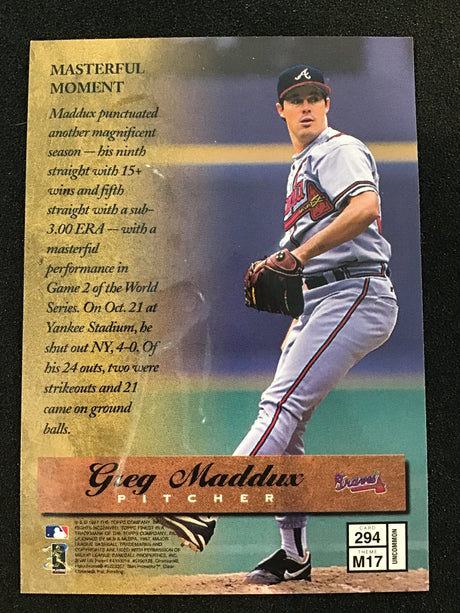 Greg Maddux 1997 Topps Finest #294 Uncommon Silver Masters Atlanta Braves HOF