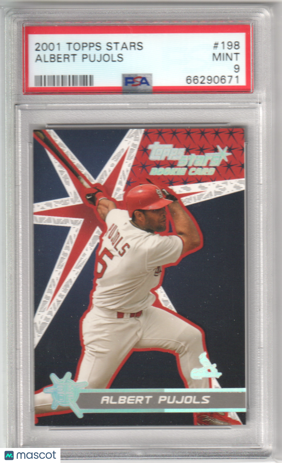 ALBERT PUJOLS 2001 Topps Stars RC Rookie #198 PSA 9 MINT - CARDINALS