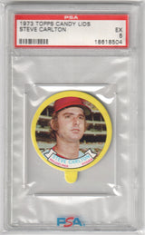 STEVE CARLTON 1973 Topps Candy Lids PSA 5 EX - PHILLIES