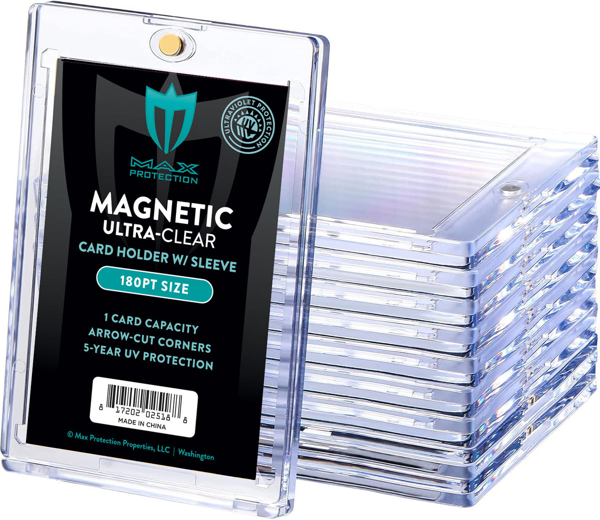 Max Pro Ultra Clear Magnetic Card Holder 180pt w/Sleeve Size | Columbia Sports Cards