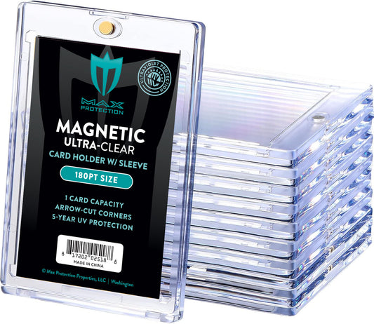 Max Pro Ultra Clear Magnetic Card Holder 180pt w/Sleeve Size | Columbia Sports Cards