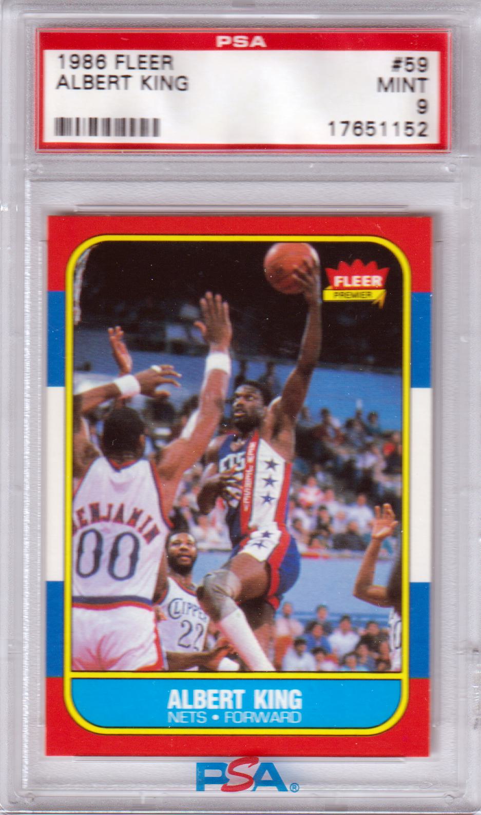 ALBERT KING 1986 Fleer #59 PSA 9 MINT - NETS