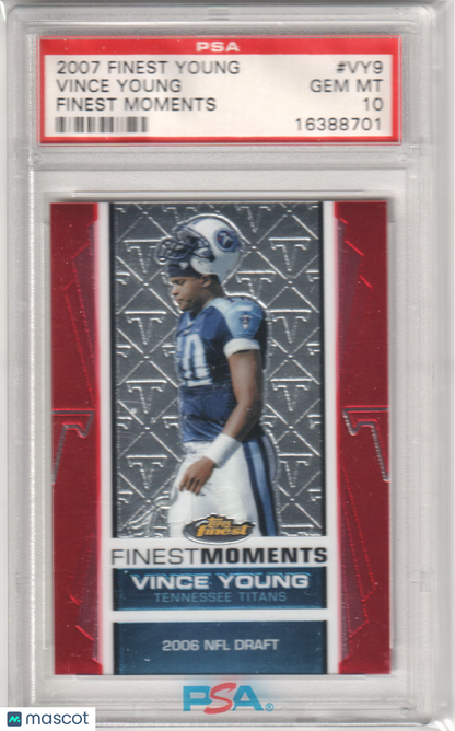 VINCE YOUNG 2007 Topps FinestMoments #VY9 PSA 10 GEM MINT - Pop 1