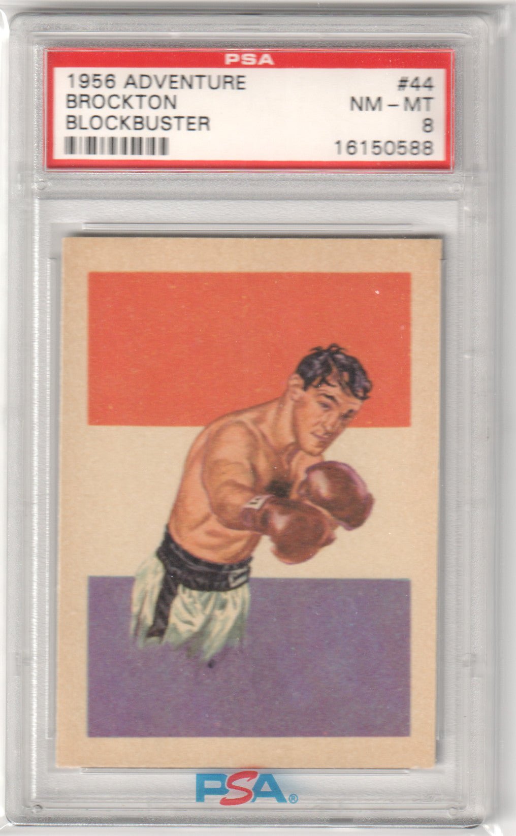 1956 Adventure Brockton Blockbuster Rocky Marciano #44 PSA 8 NM - MT - Columbia Hobby - Sports Card Boxes - Toploaders - Card Savers