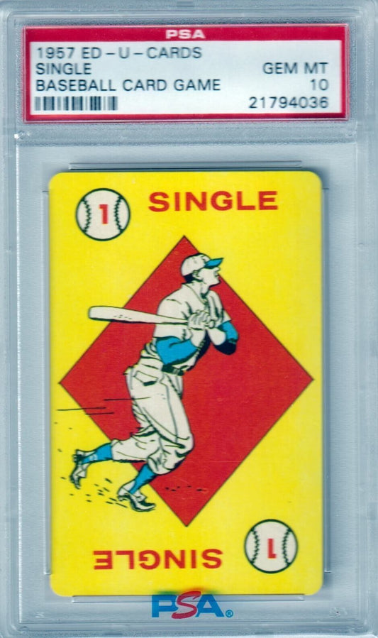 1957 Ed - U - Cards Single Baseball Card Game PSA 10 GEM MINT - Columbia Hobby - Sports Card Boxes - Toploaders - Card Savers