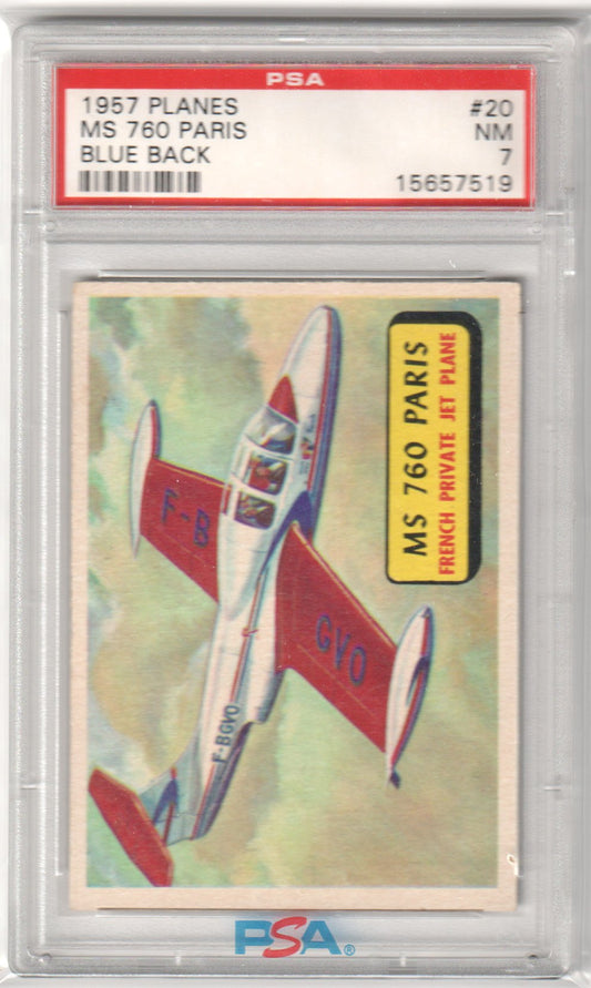 1957 Planes Red Back/Blue Back MS 760 Paris #20 PSA 7 - Columbia Hobby - Sports Card Boxes - Toploaders - Card Savers
