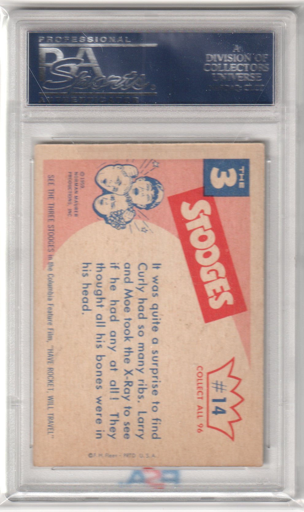 1959 The 3 Stooges I Tell You - Humans #14 PSA 5 - Columbia Hobby - Sports Card Boxes - Toploaders - Card Savers