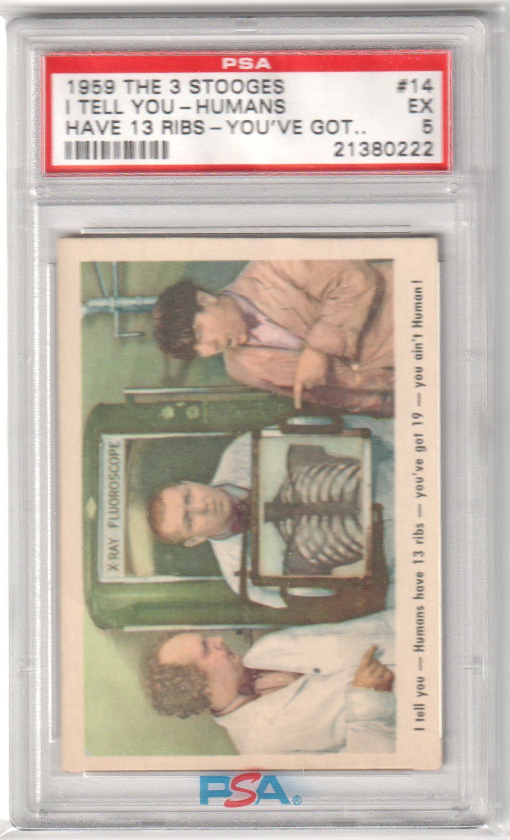 1959 The 3 Stooges I Tell You - Humans #14 PSA 5 - Columbia Hobby - Sports Card Boxes - Toploaders - Card Savers