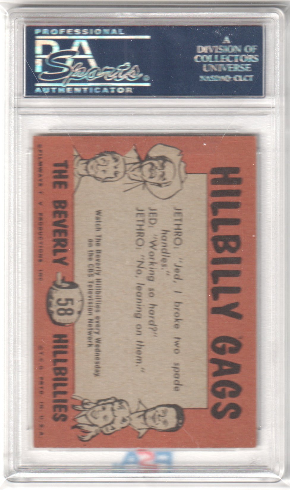 1963 Beverly Hillbillies I Don't Know What A #58 PSA 8 NM - MT - Columbia Hobby - Sports Card Boxes - Toploaders - Card Savers