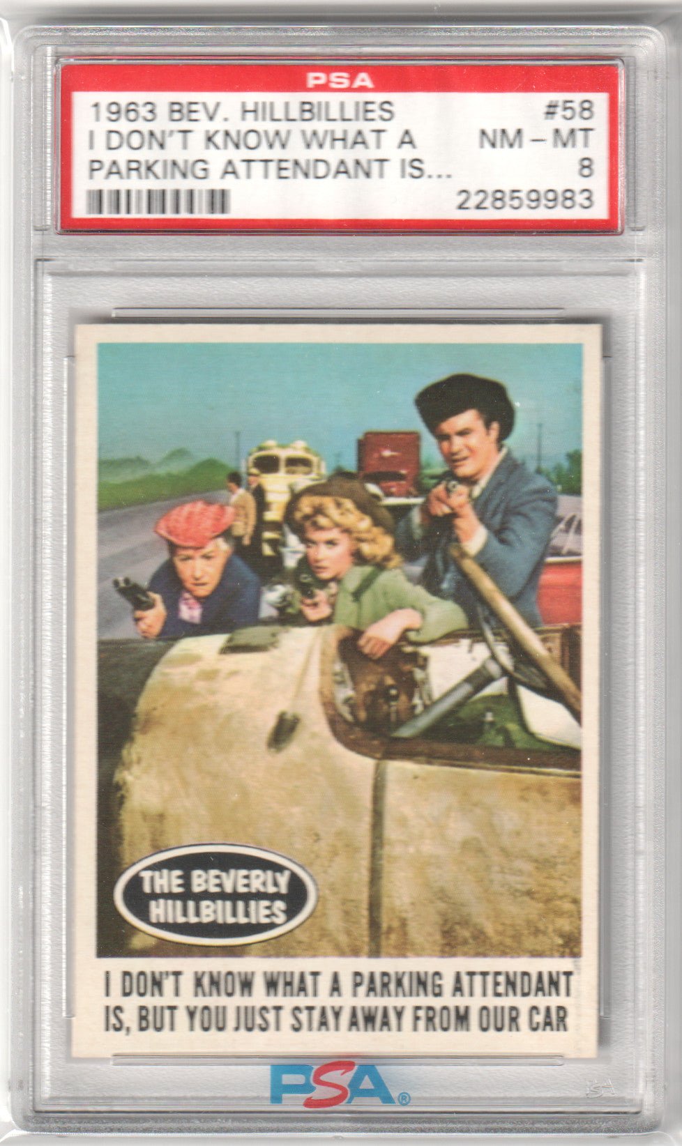 1963 Beverly Hillbillies I Don't Know What A #58 PSA 8 NM - MT - Columbia Hobby - Sports Card Boxes - Toploaders - Card Savers