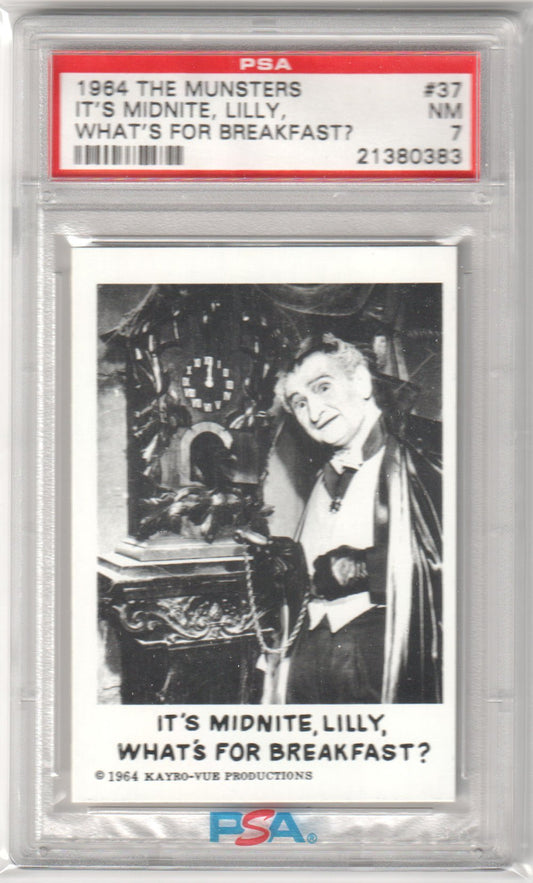 1964 The Munsters It's Midnite, Lilly, #37 PSA 7 - Columbia Hobby - Sports Card Boxes - Toploaders - Card Savers