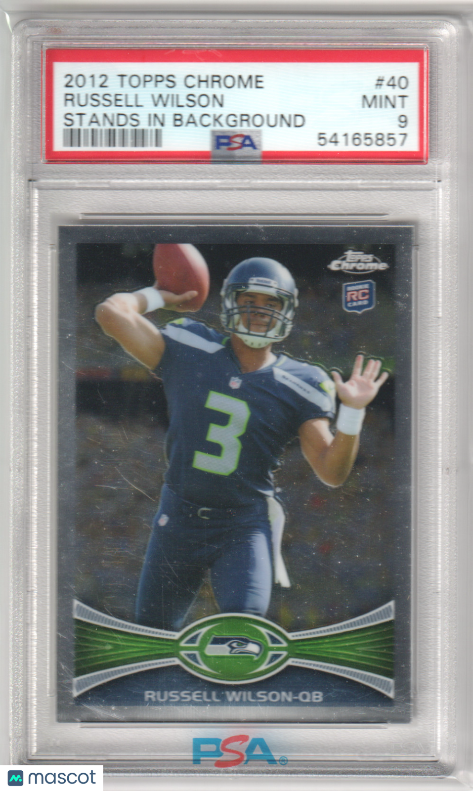 RUSSELL WILSON 2012 Topps Chrome RC Rookie #40 Stands In Background PSA 9 MINT
