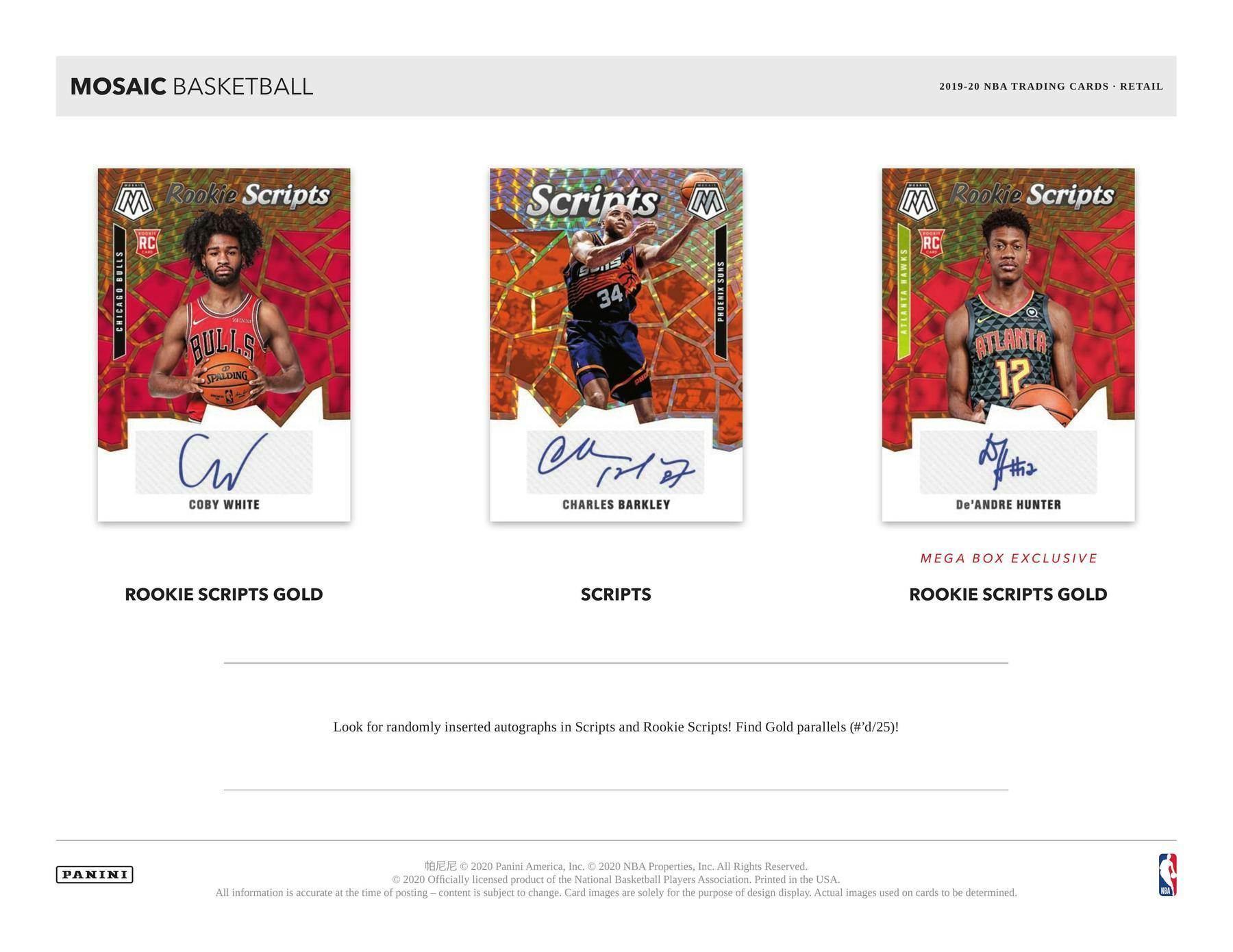 2019 - 20 Panini Mosaic Basketball 8 - Pack Blaster Box - Columbia Hobby - Sports Card Boxes - Toploaders - Card Savers