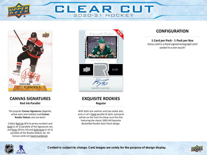 2020 - 21 Upper Deck Clear Cut Hockey Hobby Box - Columbia Hobby - Sports Card Boxes - Toploaders - Card Savers
