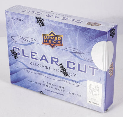 2020 - 21 Upper Deck Clear Cut Hockey Hobby Box - Columbia Hobby - Sports Card Boxes - Toploaders - Card Savers