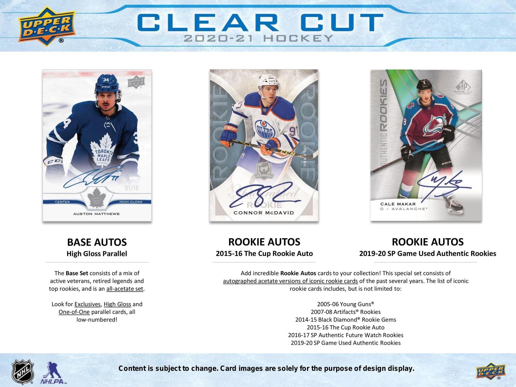 2020 - 21 Upper Deck Clear Cut Hockey Hobby Box - Columbia Hobby - Sports Card Boxes - Toploaders - Card Savers