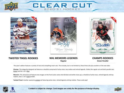 2020 - 21 Upper Deck Clear Cut Hockey Hobby Box - Columbia Hobby - Sports Card Boxes - Toploaders - Card Savers