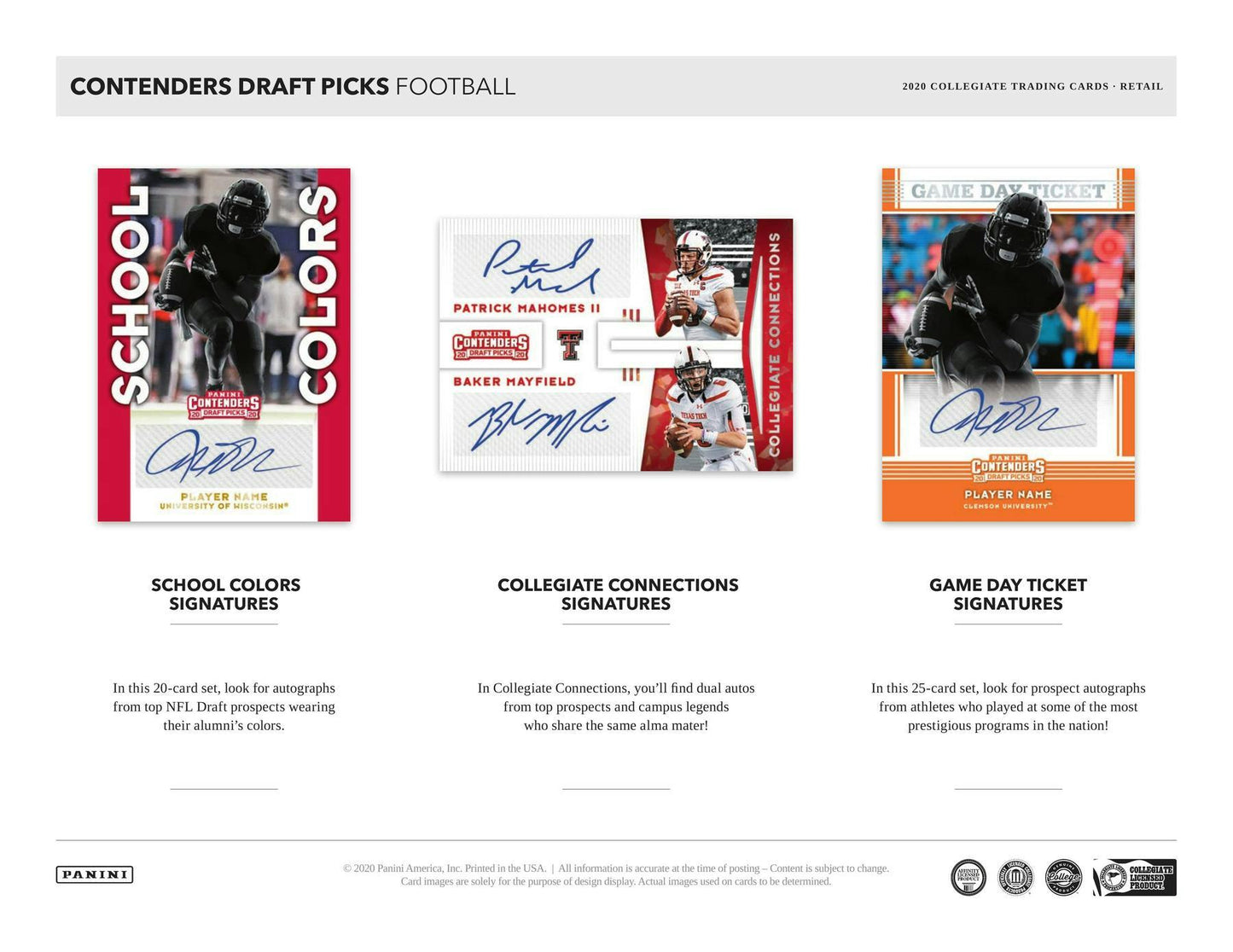 2020 Panini Contenders Draft Picks Football 7 - Pack Blaster Box - Columbia Hobby - Sports Card Boxes - Toploaders - Card Savers