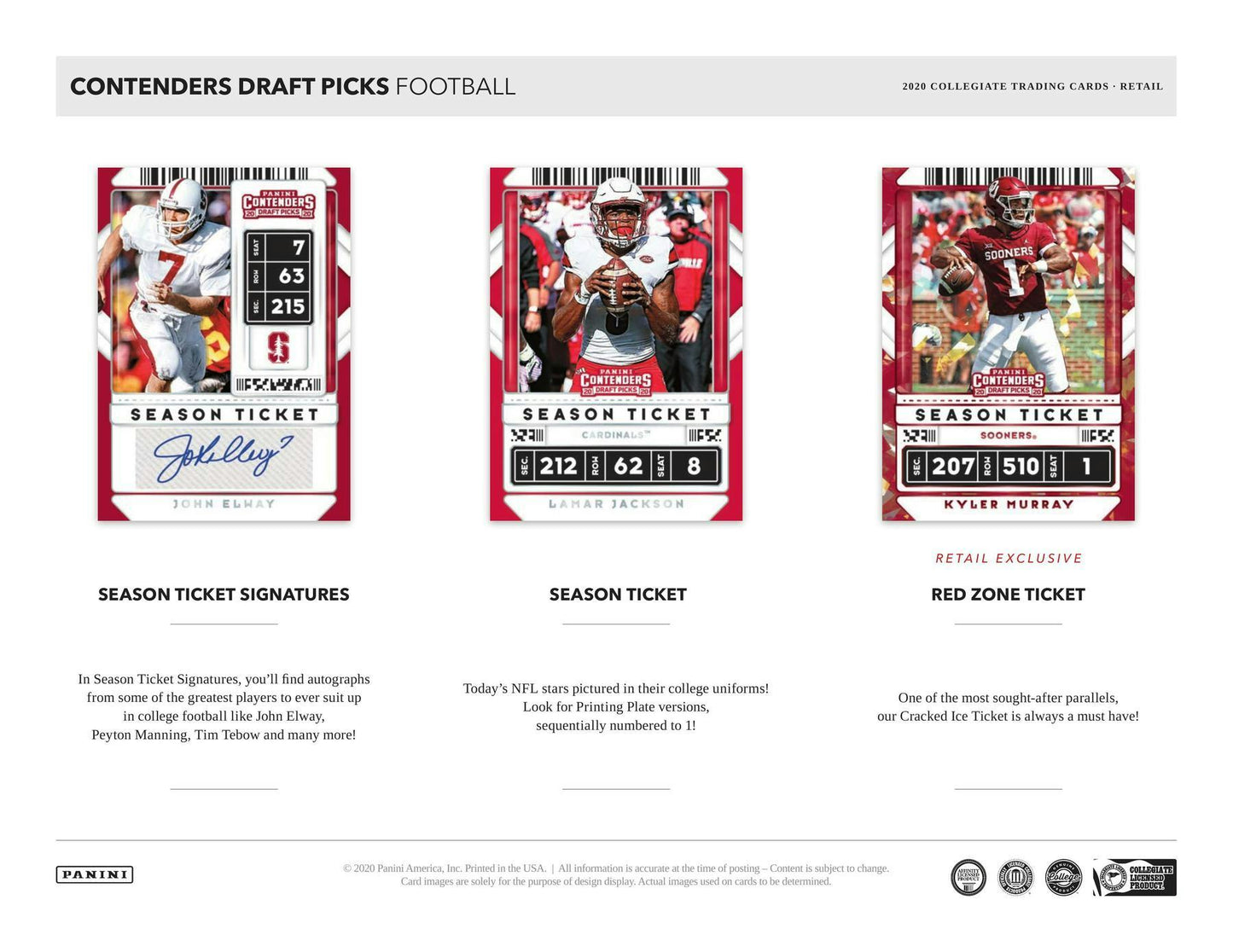 2020 Panini Contenders Draft Picks Football 7 - Pack Blaster Box - Columbia Hobby - Sports Card Boxes - Toploaders - Card Savers
