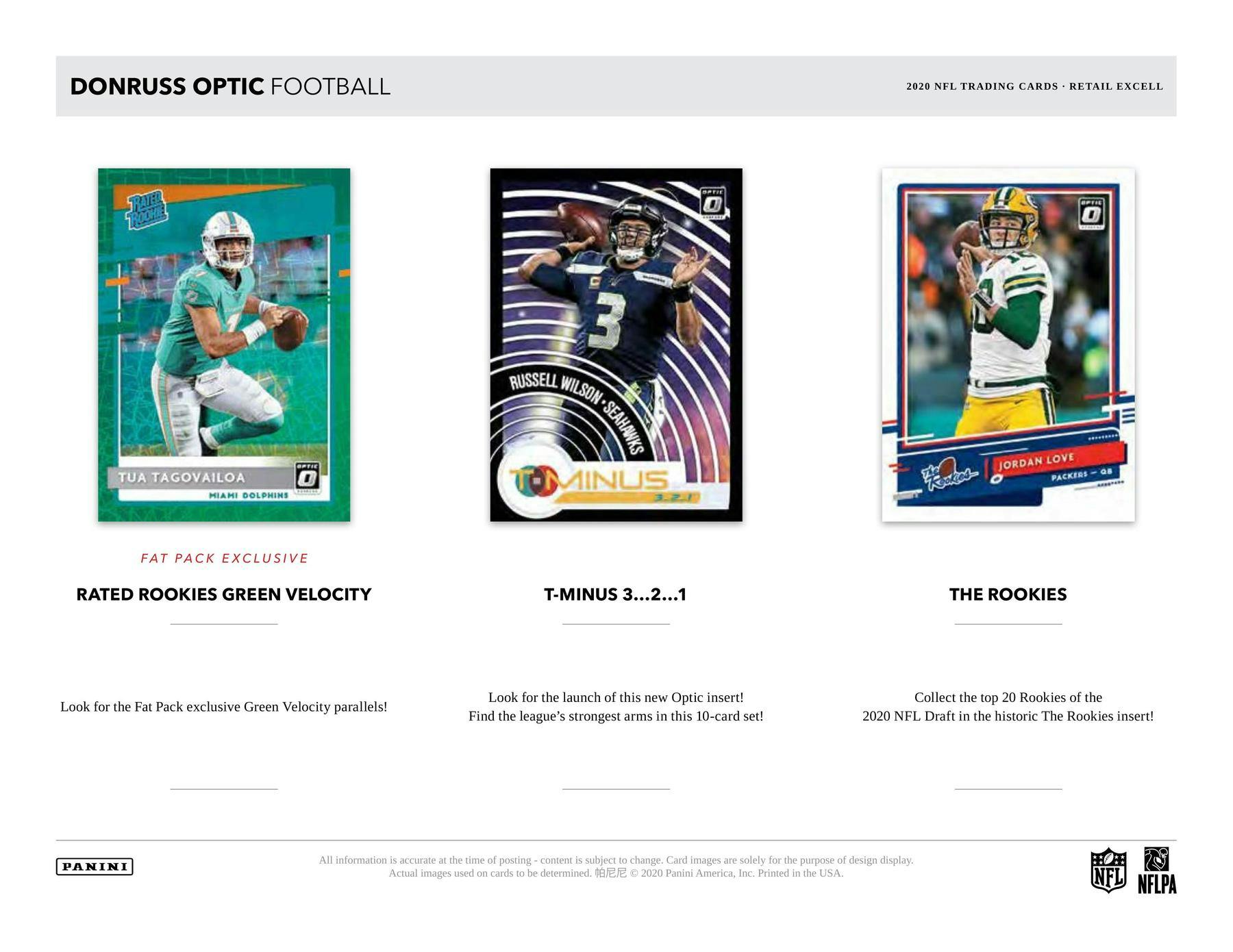 2020 Panini Donruss Optic Football Mega Box (Blue Hyper Parallels) - Columbia Hobby - Sports Card Boxes - Toploaders - Card Savers
