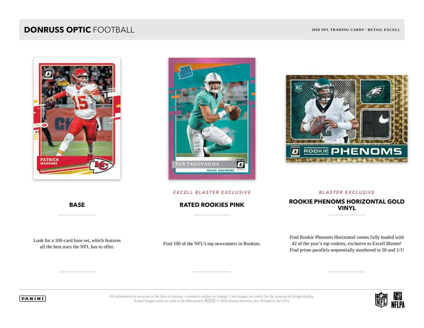 2020 Panini Donruss Optic Football Mega Box (Blue Hyper Parallels) - Columbia Hobby - Sports Card Boxes - Toploaders - Card Savers