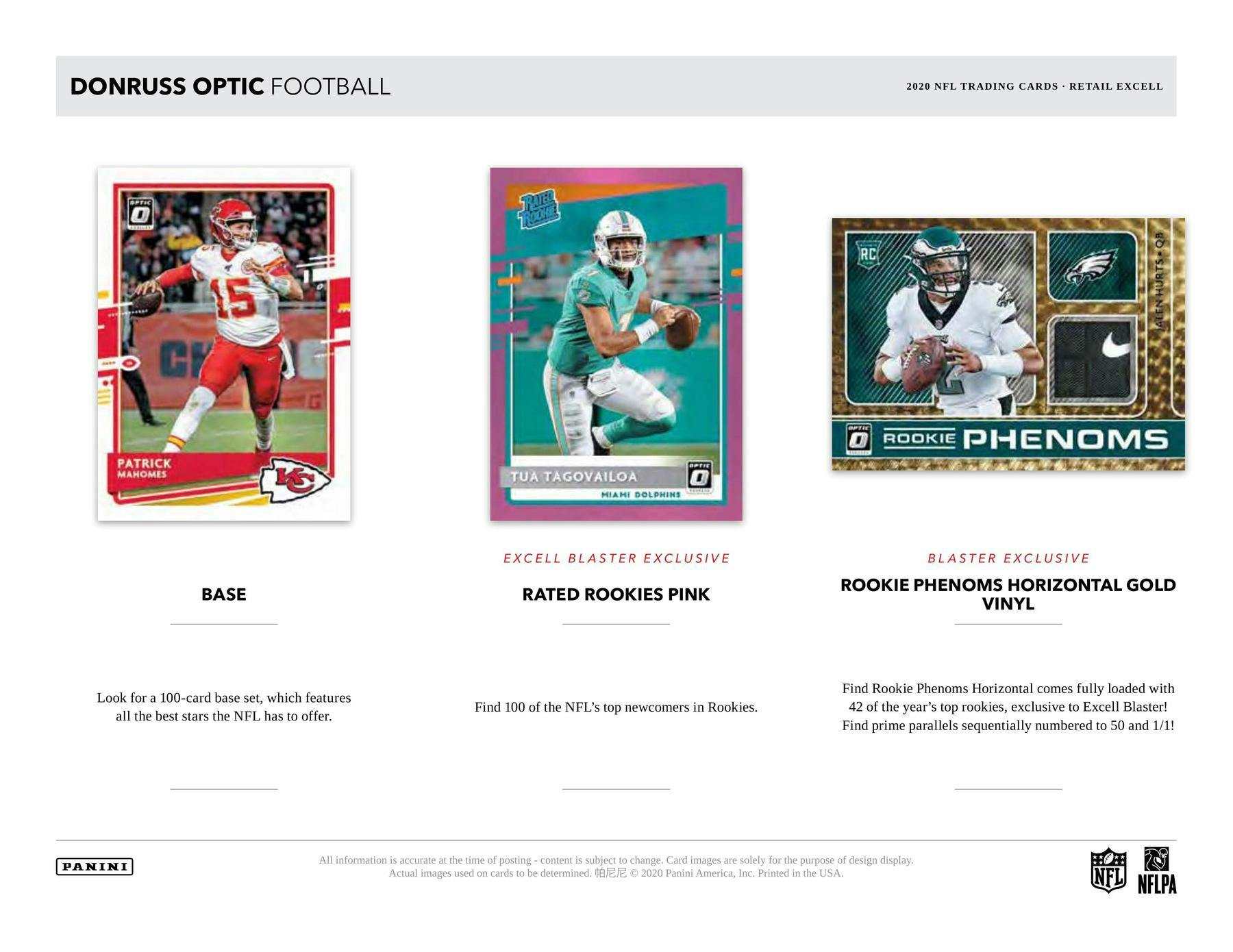 2020 Panini Donruss Optic Football Mega Box (Blue Hyper Parallels) - Columbia Hobby - Sports Card Boxes - Toploaders - Card Savers