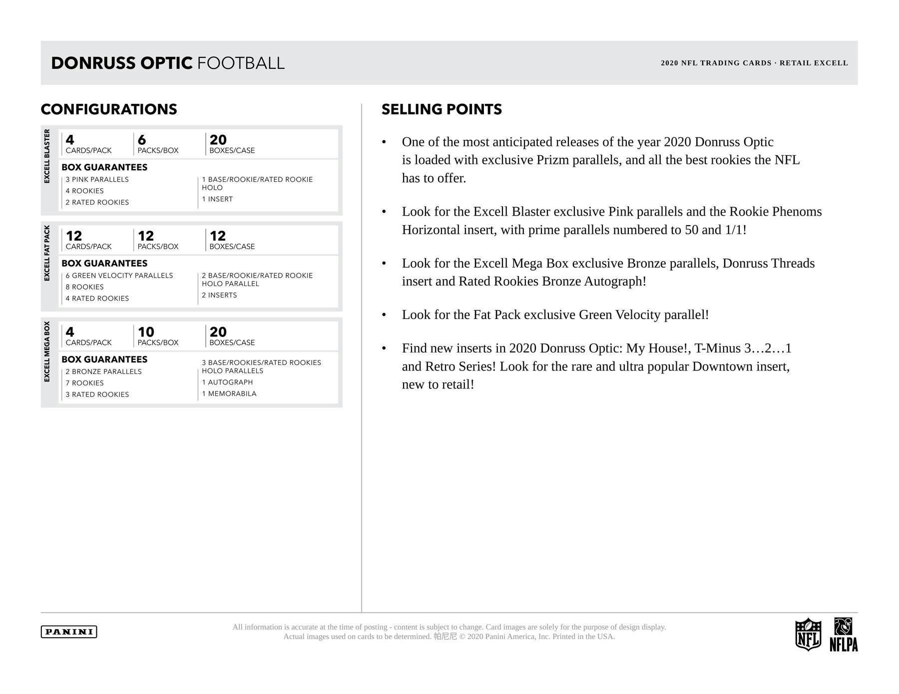 2020 Panini Donruss Optic Football Mega Box (Blue Hyper Parallels) - Columbia Hobby - Sports Card Boxes - Toploaders - Card Savers