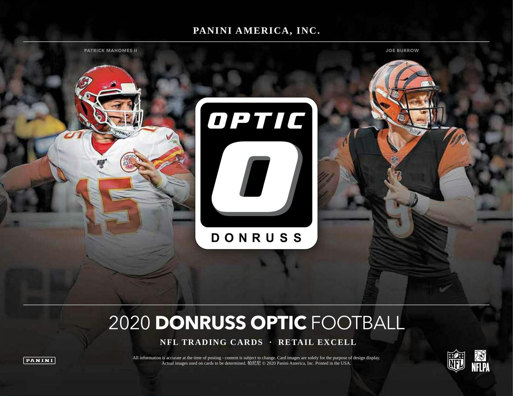 2020 Panini Donruss Optic Football Mega Box (Blue Hyper Parallels) - Columbia Hobby - Sports Card Boxes - Toploaders - Card Savers