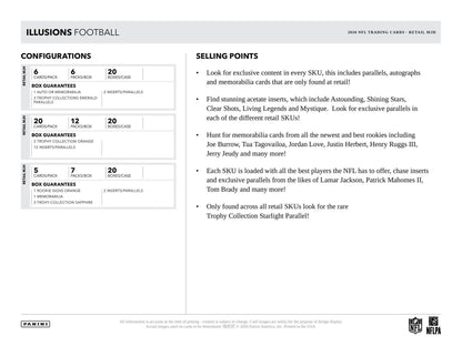 2020 Panini Illusions Football Mega Box - Columbia Hobby - Sports Card Boxes - Toploaders - Card Savers