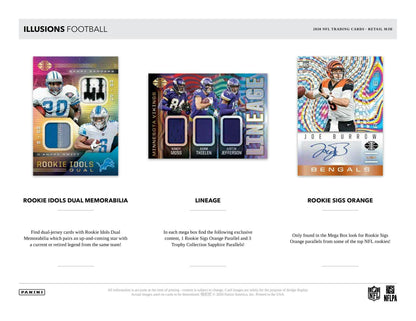 2020 Panini Illusions Football Mega Box - Columbia Hobby - Sports Card Boxes - Toploaders - Card Savers