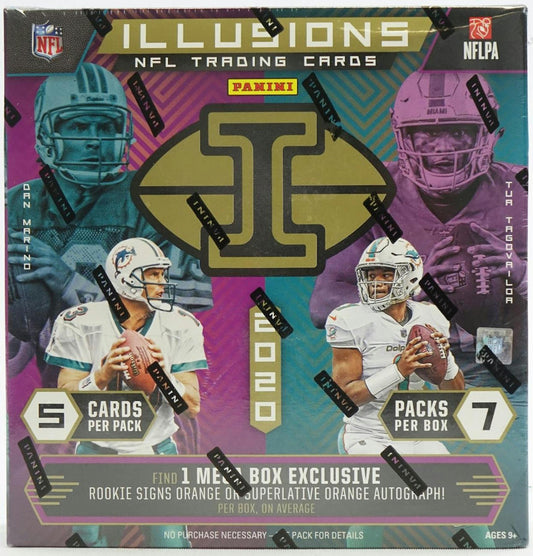 2020 Panini Illusions Football Mega Box - Columbia Hobby - Sports Card Boxes - Toploaders - Card Savers