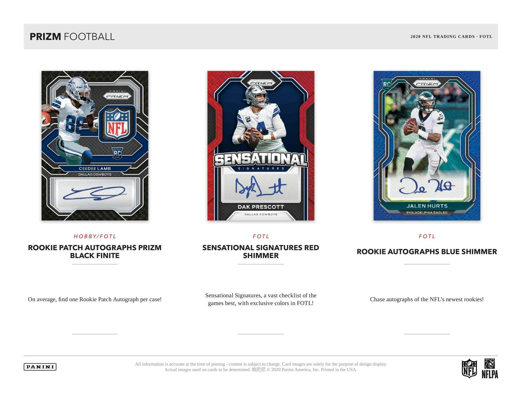 2020 Panini Prizm Football 1st Off The Line FOTL Hobby Box - Columbia Hobby - Sports Card Boxes - Toploaders - Card Savers