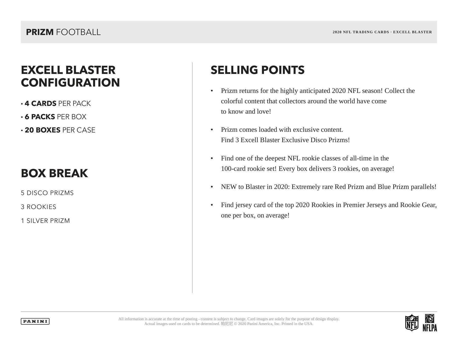 2020 Panini Prizm Football 6 - Pack Blaster Box (Disco Prizms) - Columbia Hobby - Sports Card Boxes - Toploaders - Card Savers