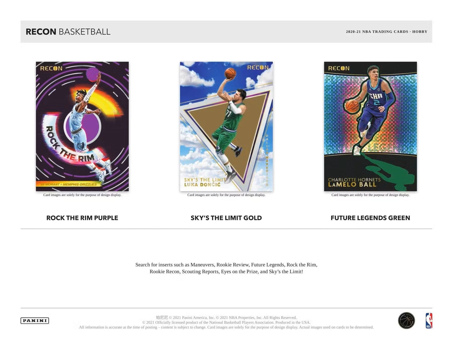 2020/21 Panini Recon Basketball Hobby Box - Columbia Hobby - Sports Card Boxes - Toploaders - Card Savers