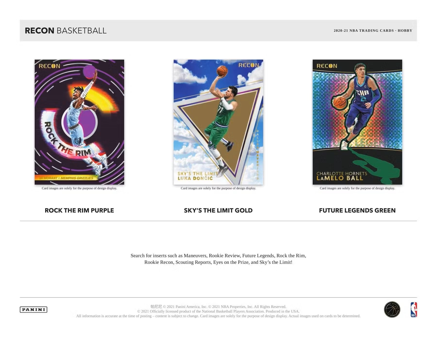 2020/21 Panini Recon Basketball Hobby Box - Columbia Hobby - Sports Card Boxes - Toploaders - Card Savers