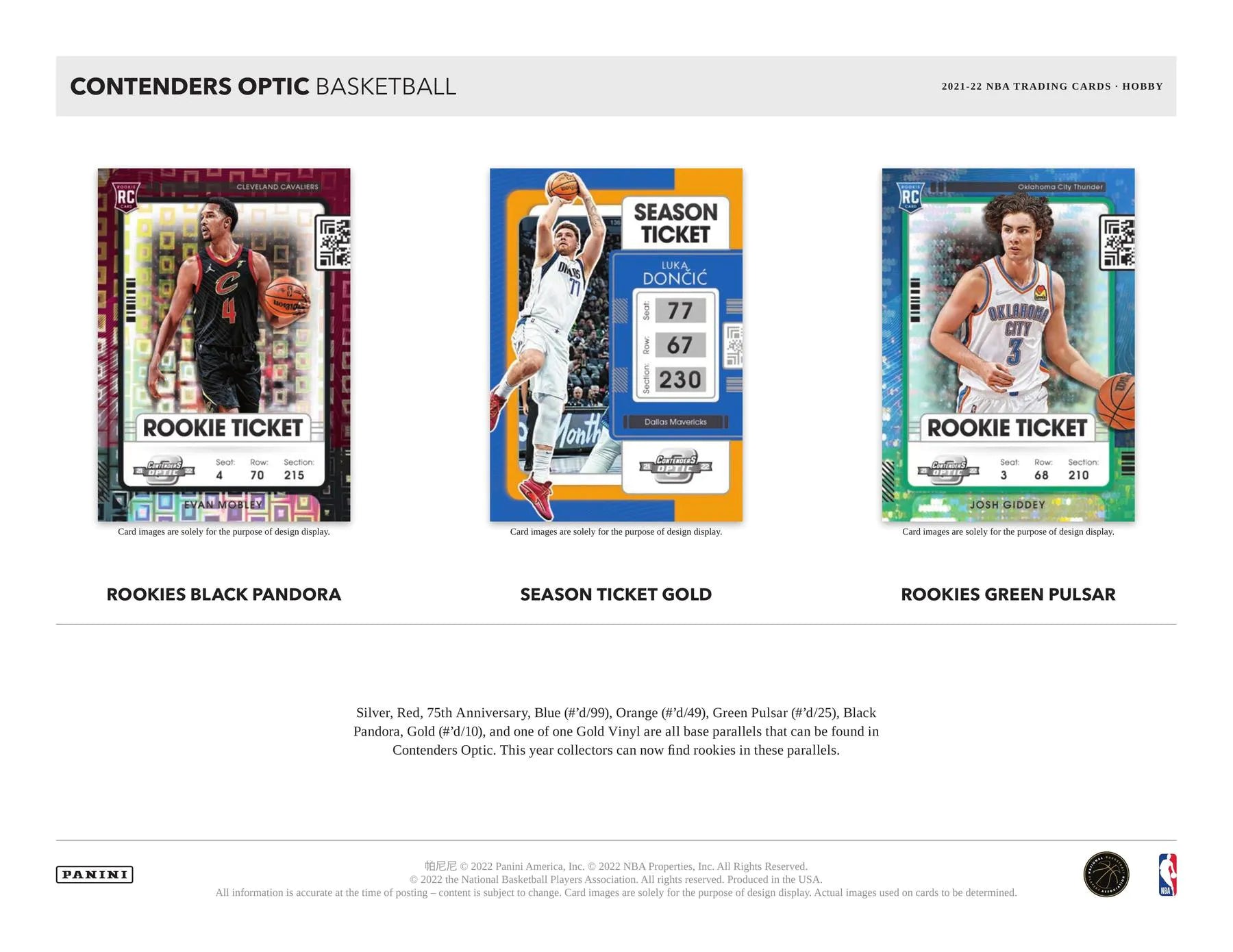 2021 - 22 Panini Contenders Optic Basketball Hobby Box - Columbia Hobby - Sports Card Boxes - Toploaders - Card Savers