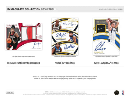 2021 - 22 Panini Immaculate Basketball Hobby Box - Columbia Hobby - Sports Card Boxes - Toploaders - Card Savers