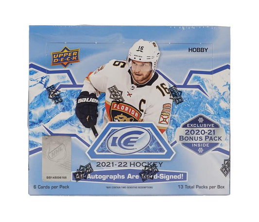 2021 - 22 Upper Deck Ice Hockey Hobby Box - Columbia Hobby - Sports Card Boxes - Toploaders - Card Savers