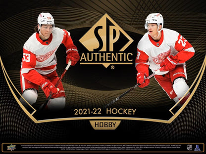 2021 - 22 Upper Deck SP Authentic Hockey Hobby Box - Columbia Hobby - Sports Card Boxes - Toploaders - Card Savers