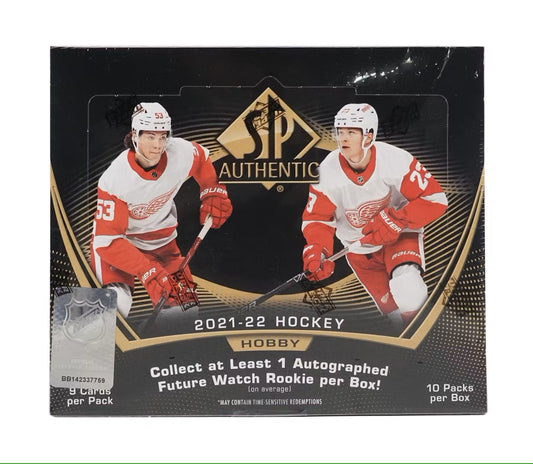 2021 - 22 Upper Deck SP Authentic Hockey Hobby Box - Columbia Hobby - Sports Card Boxes - Toploaders - Card Savers