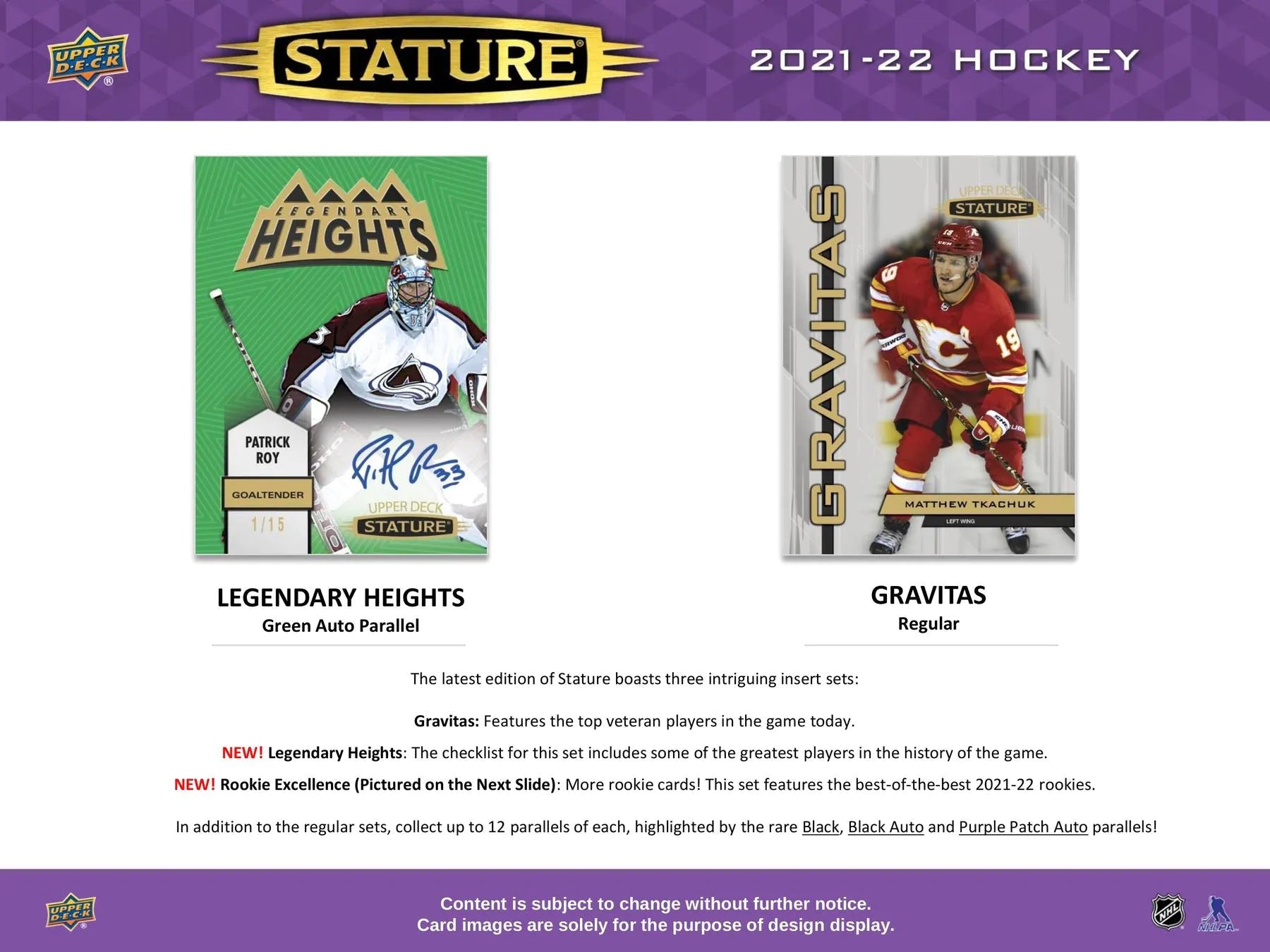 2021 - 22 Upper Deck Stature Hockey Hobby Box - Columbia Hobby - Sports Card Boxes - Toploaders - Card Savers