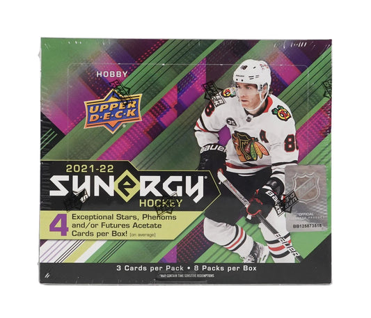 2021 - 22 Upper Deck Synergy Hockey Hobby Box - Columbia Hobby - Sports Card Boxes - Toploaders - Card Savers