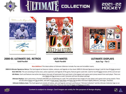 2021 - 22 Upper Deck Ultimate Collection Hockey Hobby Box - Columbia Hobby - Sports Card Boxes - Toploaders - Card Savers