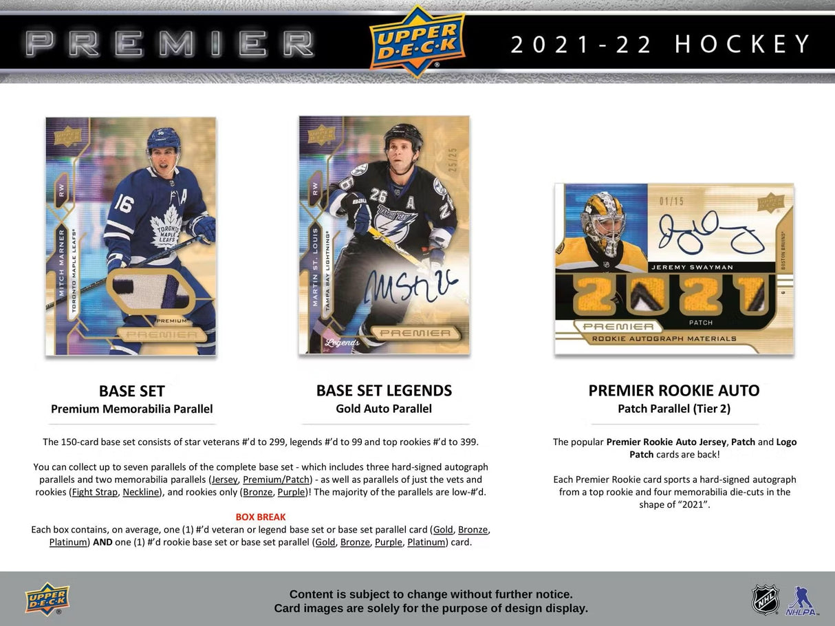 2021/22 Upper Deck Premier Hockey Hobby Box