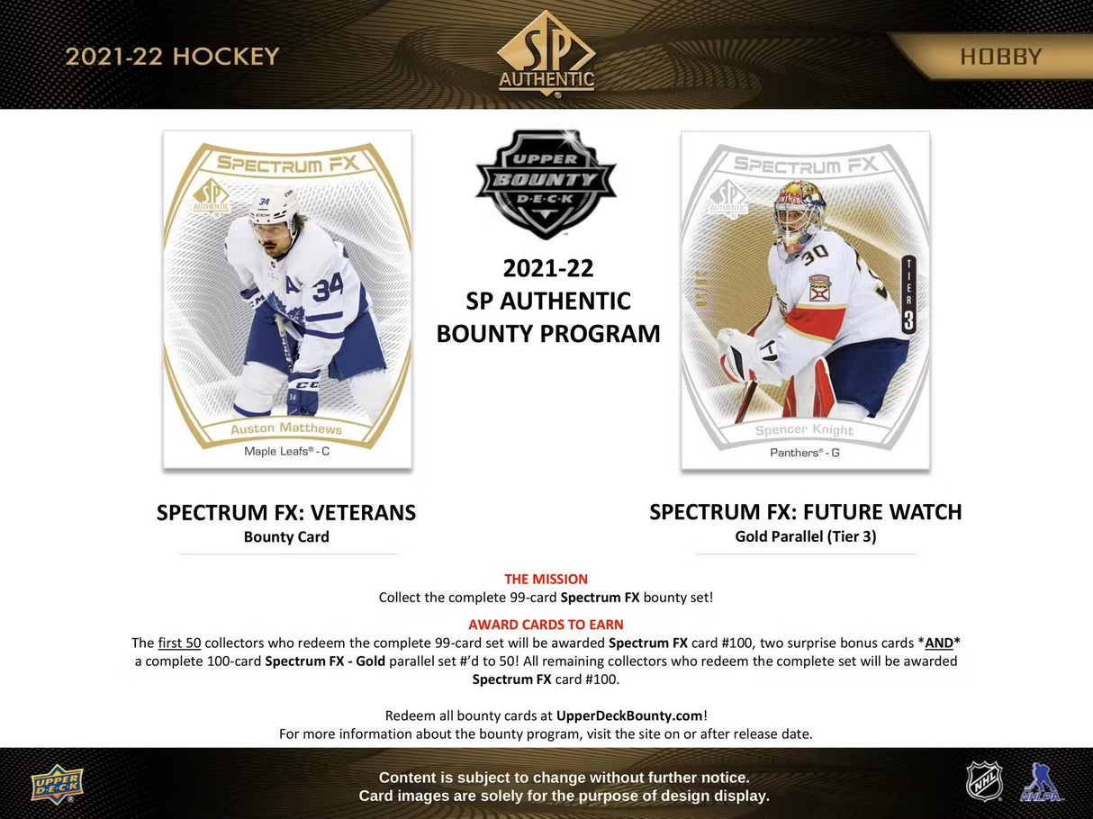 2021-22 Upper Deck SP Authentic Hockey Hobby Box