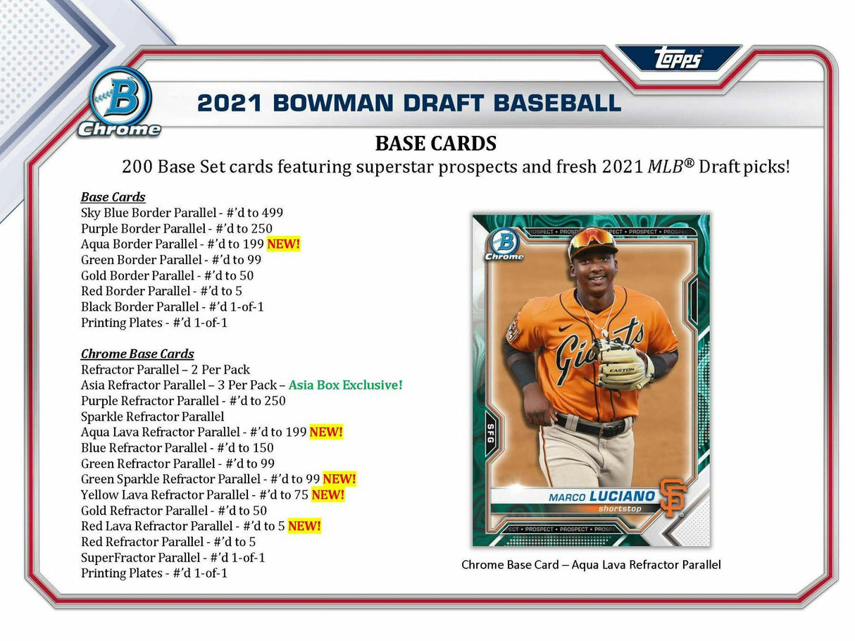 2021 Bowman Draft Baseball Asia Exclusive Hobby Box