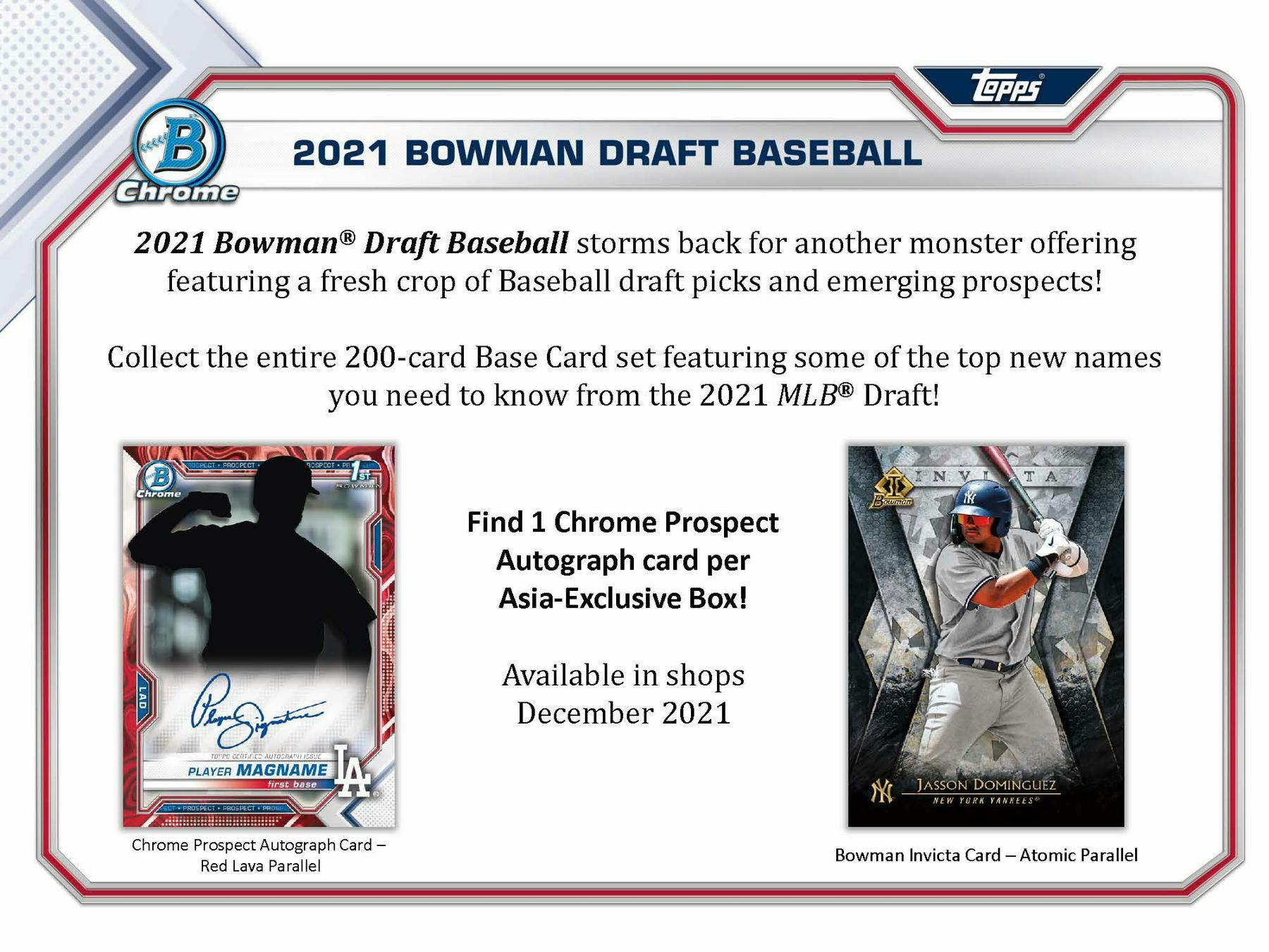 2021 Bowman Draft Baseball Asia Exclusive Hobby Box - Columbia Hobby - Sports Card Boxes - Toploaders - Card Savers