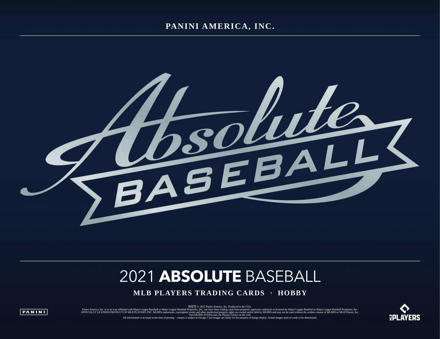2021 Panini Absolute Baseball Hobby Box - Columbia Hobby - Sports Card Boxes - Toploaders - Card Savers