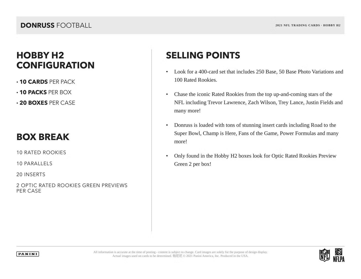 2021 Panini Donruss Football H2 Hobby Hybrid Box - Columbia Hobby - Sports Card Boxes - Toploaders - Card Savers